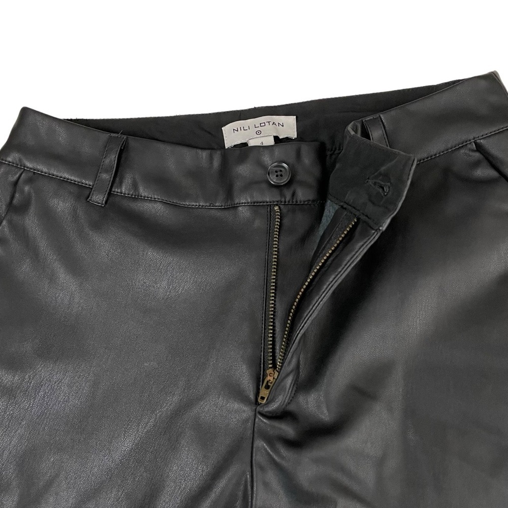 Nili Lotan x Target Faux Leather High Rise Ankle Skinny Pants Black Sz 4 - Picture 8 of 14